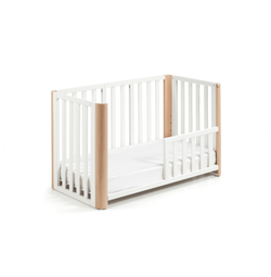 Berço/Cama Mini DOCO Sleeping PLUS++ Branco/Natural (Estrutura com colchão 90x50 incluído)