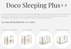 Minicuna/cuna/cama DOCO Sleeping PLUS++ Blanco/Natural (Estructuras sin colchón)