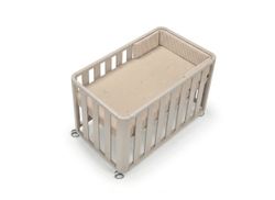 Minicuna 90x50 DOCO Sleeping - Beige con colchón, nórdico, protector y bajera