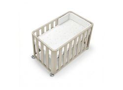 Minicuna 90x50 DOCO Sleeping - Beige con colchón, nórdico, protector y bajera