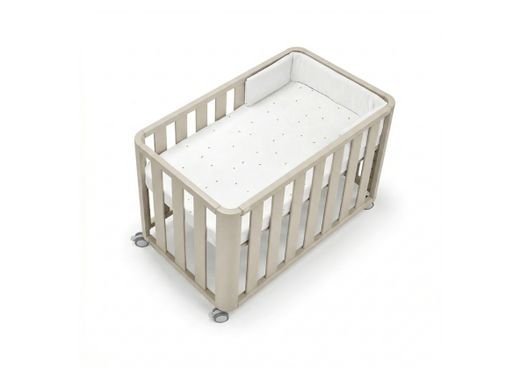 Minicuna 90x50 DOCO Sleeping - Beige con colchón, nórdico, protector y bajera