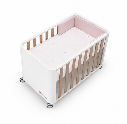 Minicuna 90x50 DOCO Sleeping STYLE con colchón, nórdico, protector y bajera