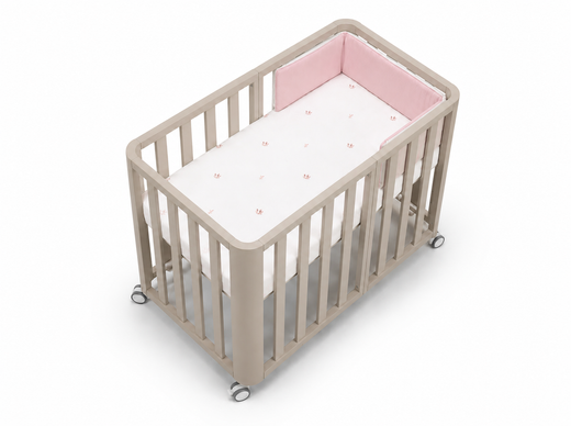 Minicuna DOCO Sleeping PLUS++ Beige con colchón, nórdico, protector y bajera