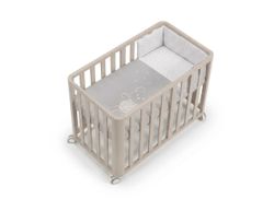 Minicuna DOCO Sleeping PLUS++ Beige con colchón, nórdico, protector y bajera