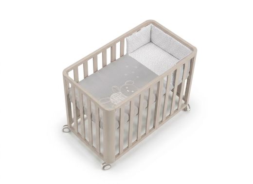 Minicuna DOCO Sleeping PLUS++ Beige con colchón, nórdico, protector y bajera