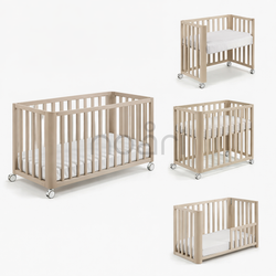 Minicuna DOCO Sleeping PLUS++ Beige (Estructura con colchón 90x50 incluido)