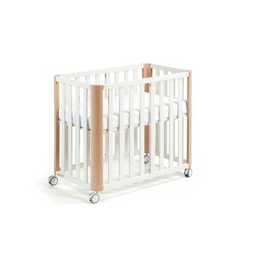 Minicuna DOCO Sleeping PLUS++ Blanco/Natural (Estructura con colchón 90x50 y 120x60 incluido)