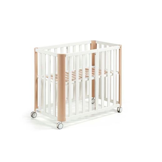 Minicuna DOCO Sleeping PLUS++ Blanco/Natural (Estructura con colchón 90x50 y 120x60 incluido)