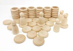 Nins®, anillas & monedas. Madera natural - Grapat