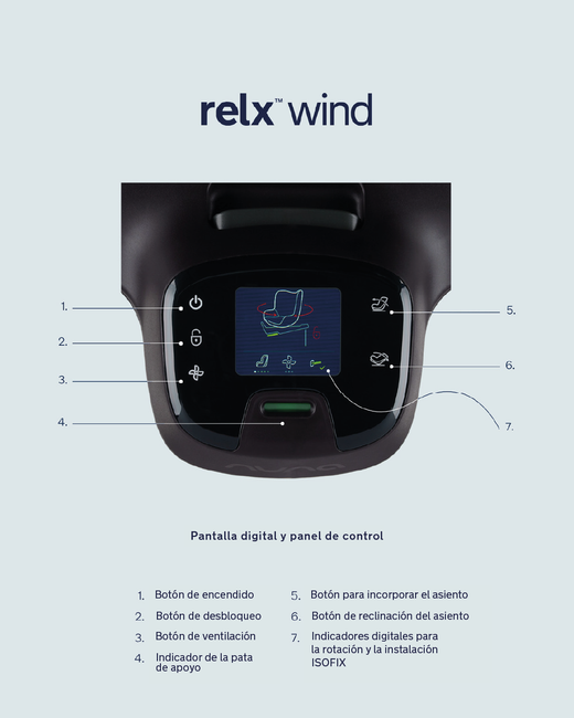 Nuna RELX Wind (+inteligente y con ventilación) (40-105cm giratoria)