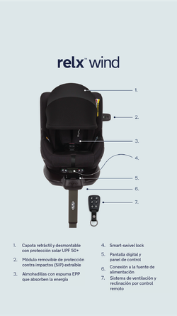 Nuna RELX Wind (+inteligente y con ventilación) (40-105cm giratoria)