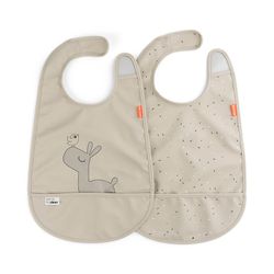 Pack de 2 bavoirs avec velcro et poches Done By Deer
