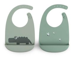 Pack 2 baberos silicona con bolsillo Done By Deer