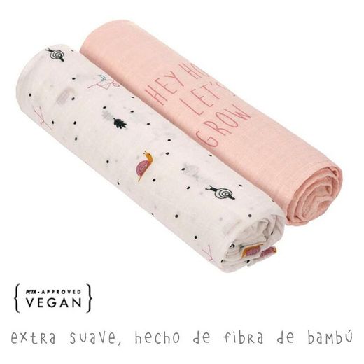 Pack 2 muselinas de bambú 120x120cm LÄSSIG