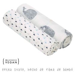 Pack 2 muselinas de bambú 120x120cm LÄSSIG