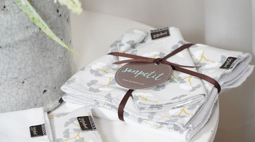 Pacote com 3 lenços umedecidos (2 de algodão orgânico e 1 de bambu) - Sonpetit