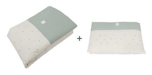 Steppdeckenpaket + abnehmbarer Bezugsschutz 60x120 Little House