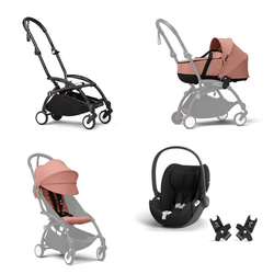 PACOTE COMPLETO Carrinho Stokke YOYO3 com moisés, Cybex Cloud T e pacote de cores 6+