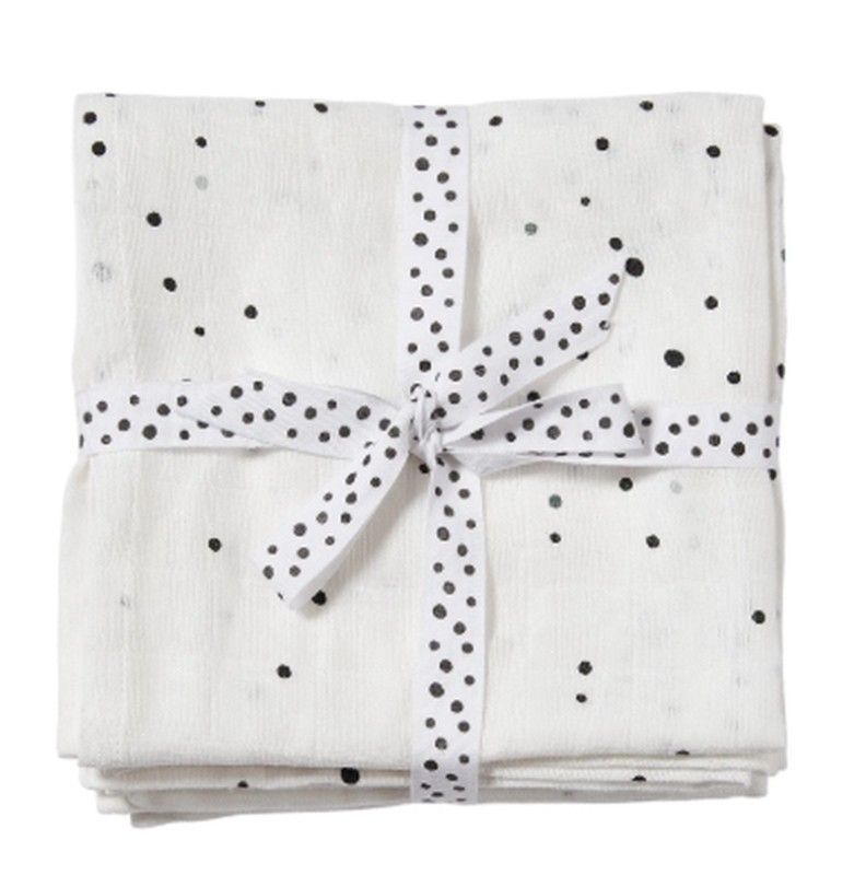 Pack de 2 muselinas Done By Deer Dots Black