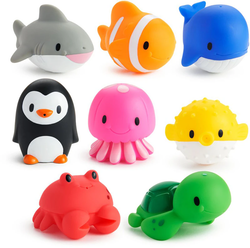 Pack de 8 Ocean Squirters - Animales marinos lanzachorros para el baño - Munchkin