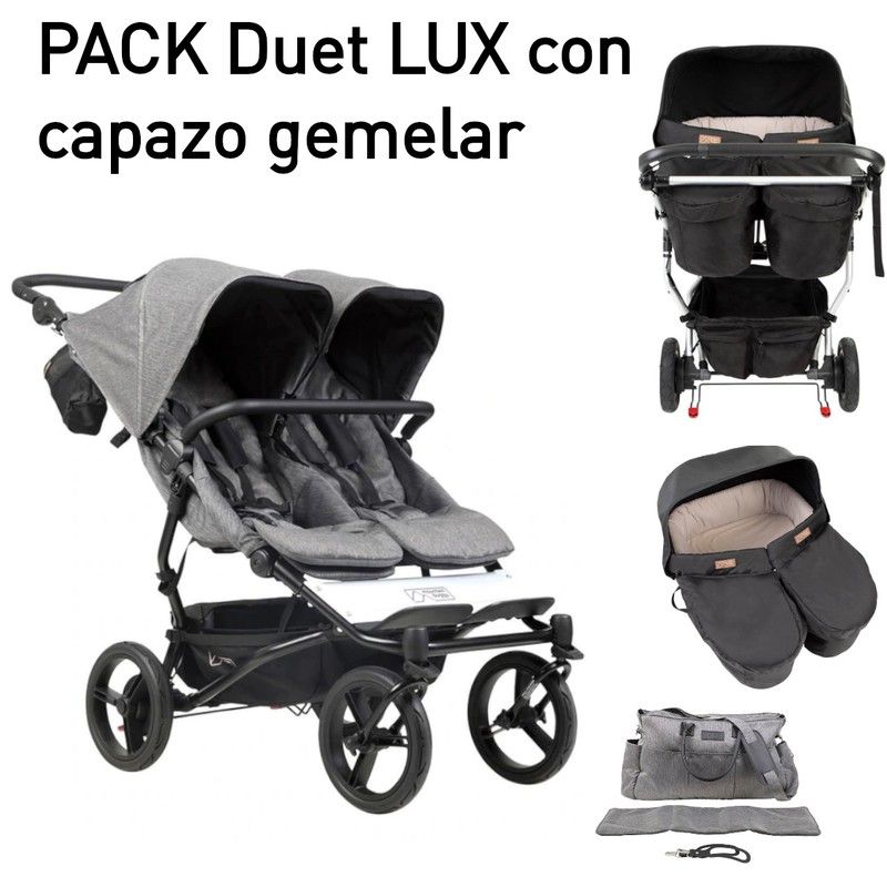 Double Pushchairs Mountain Buggy Duet Ebay MB Duet Luxury Collection Pack  With Twin Carrycot And Double Rain Cover  Noari Kids