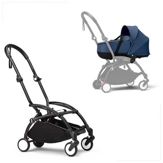 YOYO3 com alcofa para recém-nascido (chassi preto)