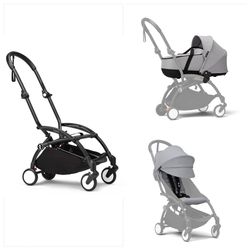 Carrinho de bebê Stokke YOYO3 com moisés e assento (chassi preto)
