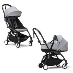 Carrinho de bebê Stokke YOYO3 com moisés e assento (chassi preto)