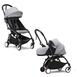 Carrinho de bebê Stokke YOYO3 com kit para recém-nascido e assento (chassi preto)