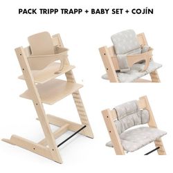 Pack trona Stokke Tripp Trapp + Baby Set + Coixí