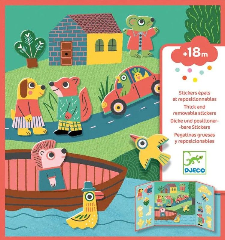 Pegatinas reposicionables Djeco Los animales