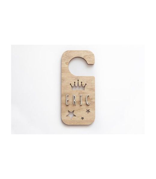 Door knob plate with letter kit, Crown & Stars model