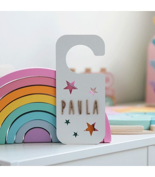 Door knob plate with letter kit, Stars model