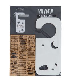 Placa de maçaneta com kit de letras, modelo noturno