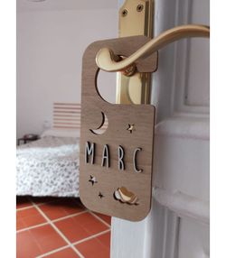 Placa de maçaneta com kit de letras, modelo noturno