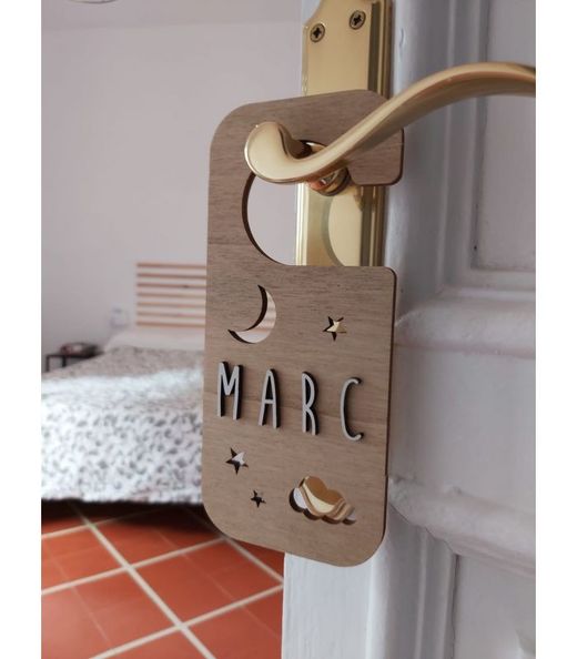 Placa de maçaneta com kit de letras, modelo noturno