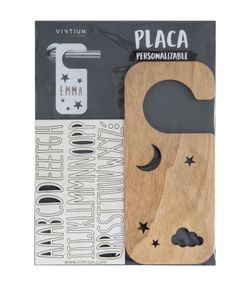 Placa de maçaneta com kit de letras, modelo noturno