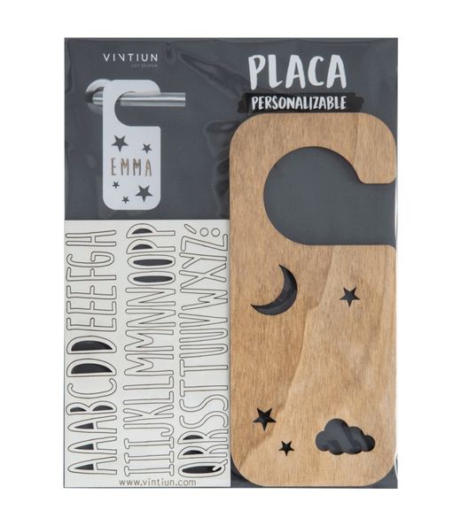 Placa de maçaneta com kit de letras, modelo noturno