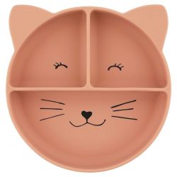 Silicone compartmentalized plate with suction cup - Mrs. Cat Trixie