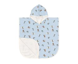 Lässig Badeponcho in Krokodil-Himmelblau