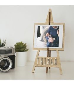 Porta fotos de madera de color madera "caballete"