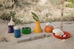 Pots - Grapat (Wooden Container in Rainbow Colors)