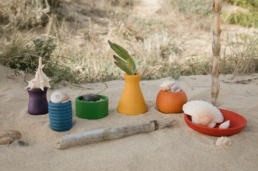 Pots - Grapat (Wooden Container in Rainbow Colors)