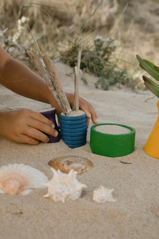 Pots - Grapat (Wooden Container in Rainbow Colors)
