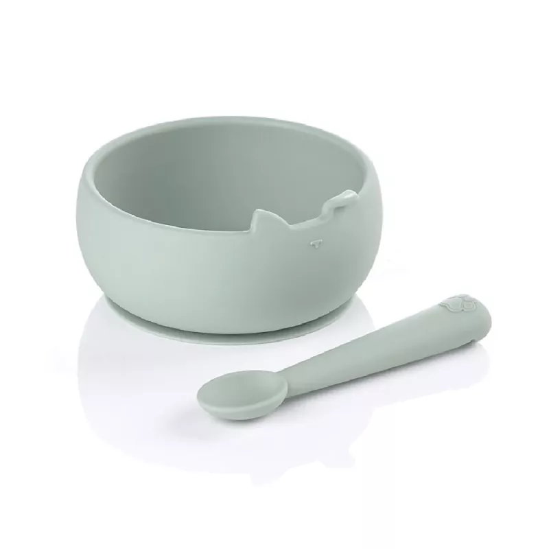 Set bol y cuchara silicona Jané Mint