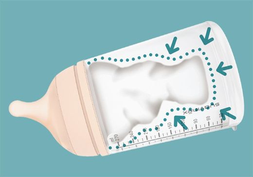 Set biberon ZeroZero da 270 ml con tettarella a flusso medio e sacca anticolica sostitutiva Suavinex