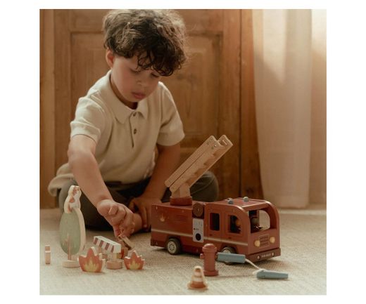 Camion de pompiers avec figurines empilables - Little Dutch