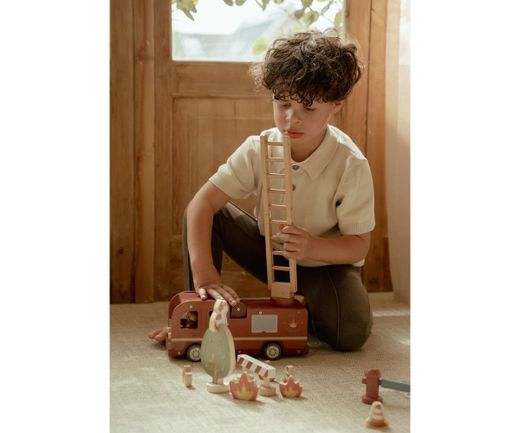 Camion de pompiers avec figurines empilables - Little Dutch