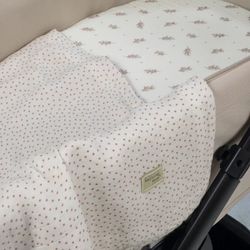 Set de Sábana bajera ajustable para capazo + muselina Mimosa