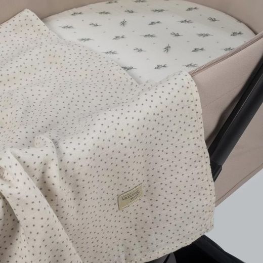 Set de Sábana bajera ajustable para capazo + muselina Mimosa